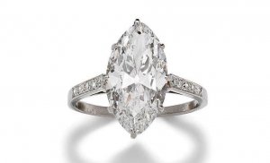 An-old-marquise-cut-diamond-single-stone-ring-weighing-4.61-carats-is-D-colour-VVS2-clarity